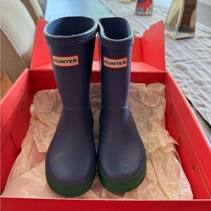 Hunter Kids Rain Boots - Blue and Green
